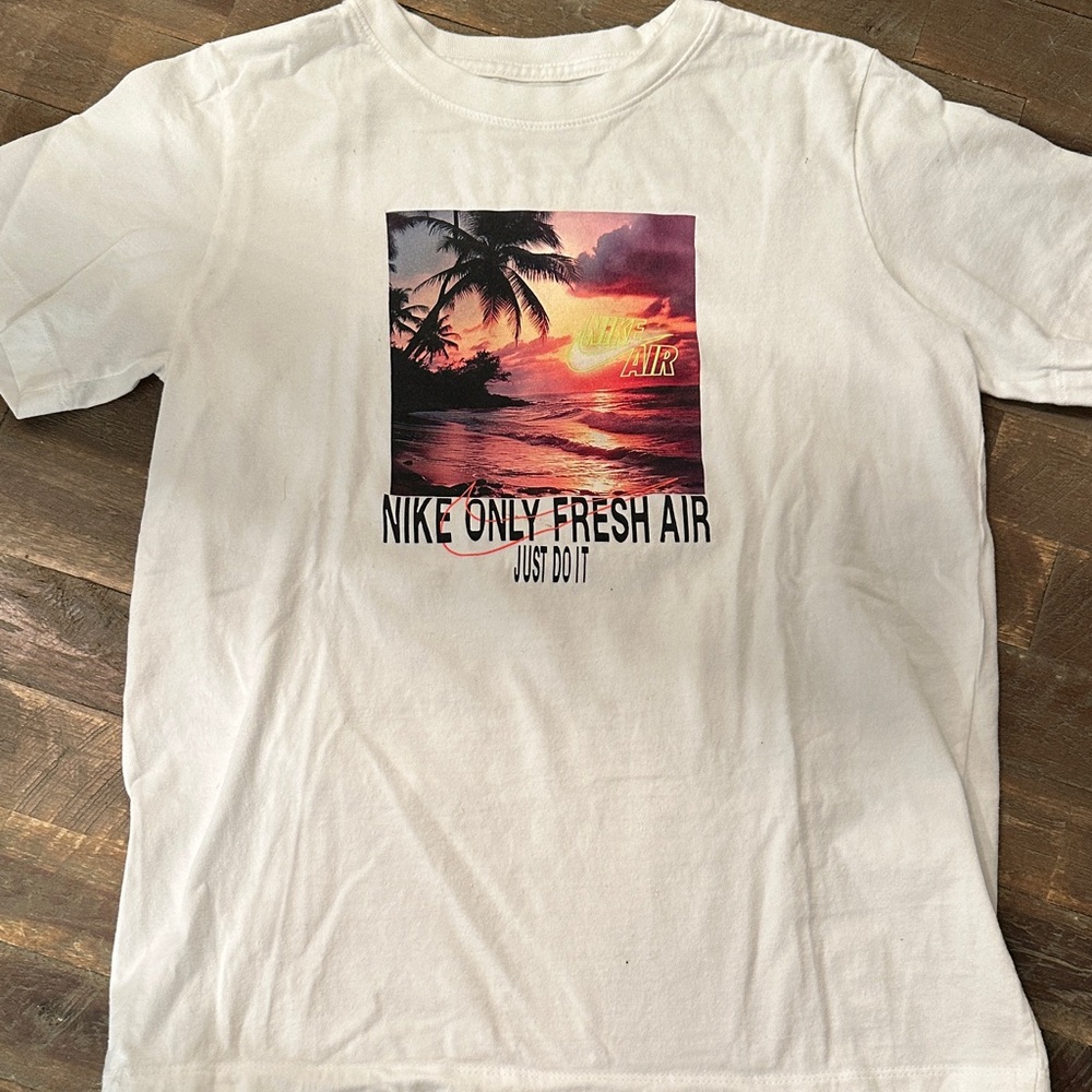 Boys Nike White Tropical Graphic Tee